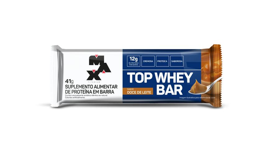 Max Titanium Barra de Proteína Top Whey Bar Doce de Leite 41g