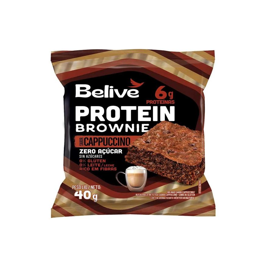 Belive Brownie Protein Cappuccino Zero Açúcar, Glúten e Lactose 40g