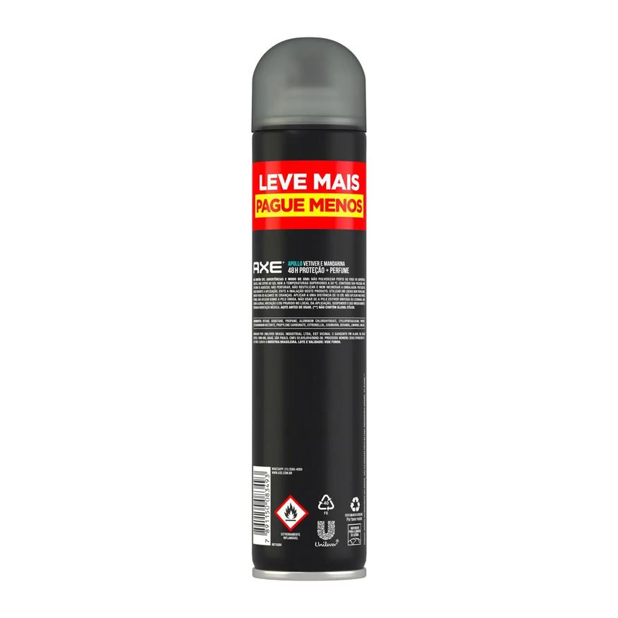 Antitranspirante Desodorante Aerosol Axe Apollo Masculino 48h 200ml