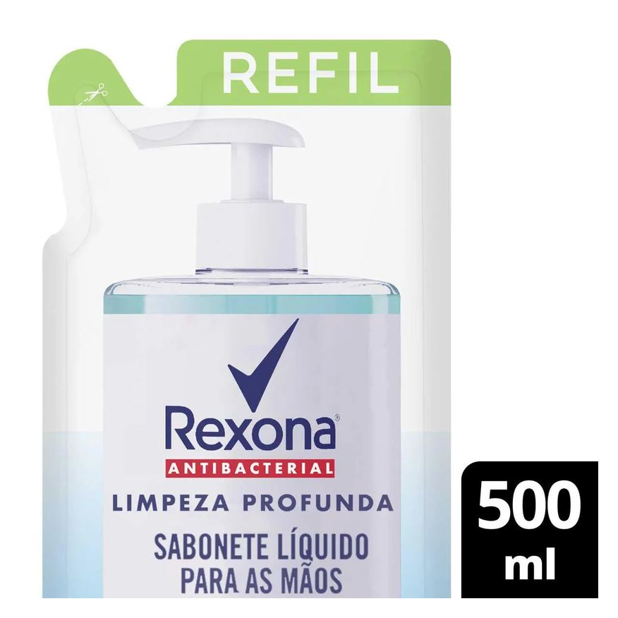 Rexona Refil Sabonete Líquido Antibacterial Limpeza Profunda 500ml
