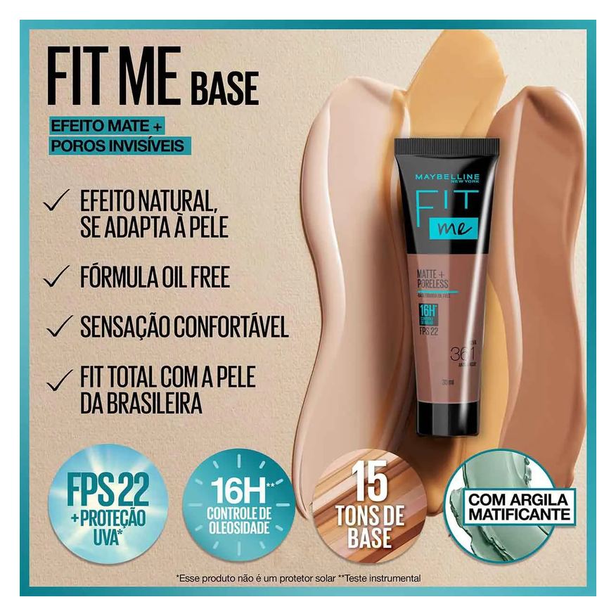 Maybelline Base Líquida NY Fit Me FPS 22 30ml - 235
