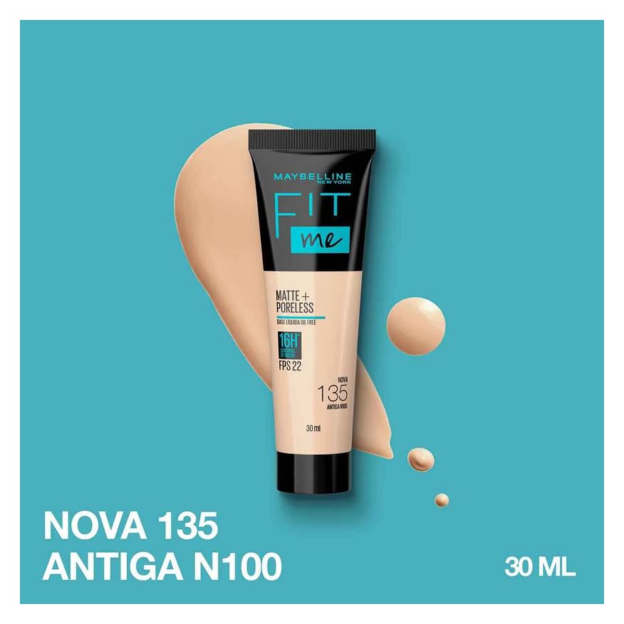 Maybelline Base Líquida NY Fit Me Matte FPS 22 30ml - 135