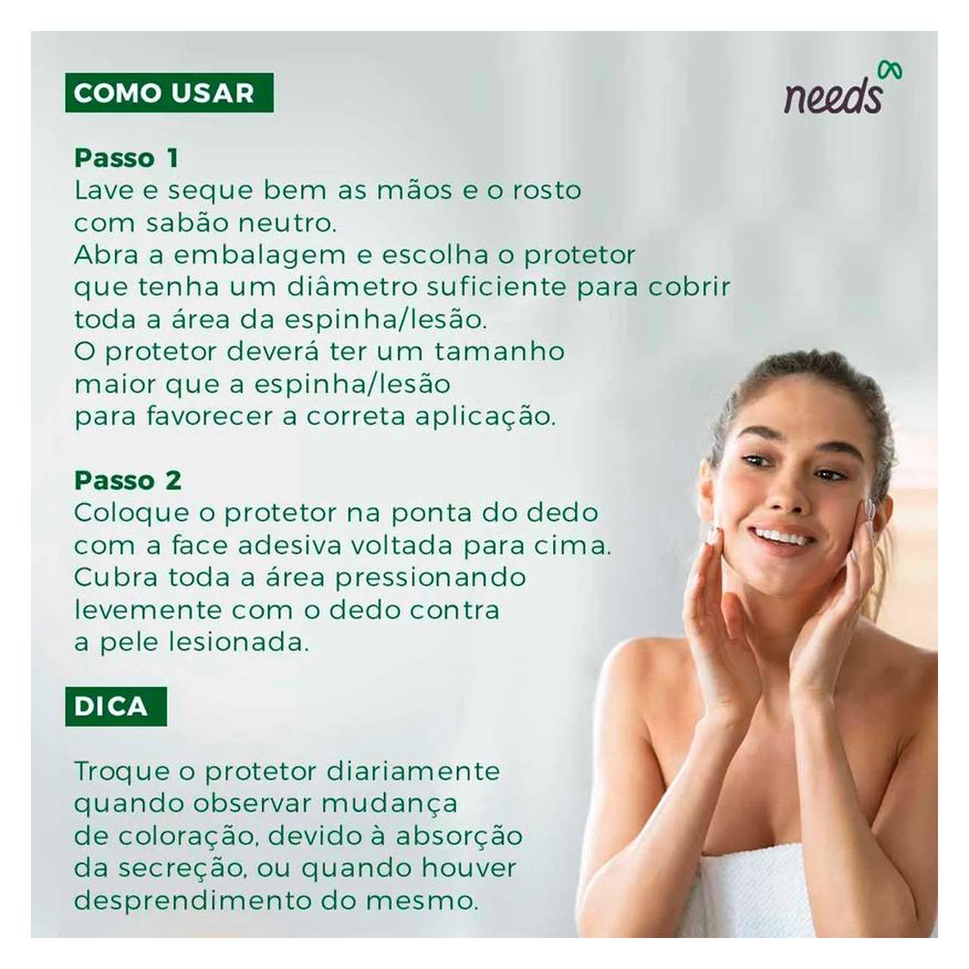 Needs Curativo Hidrocoloide para Acne Controle de Oleosidade 24 Unidades