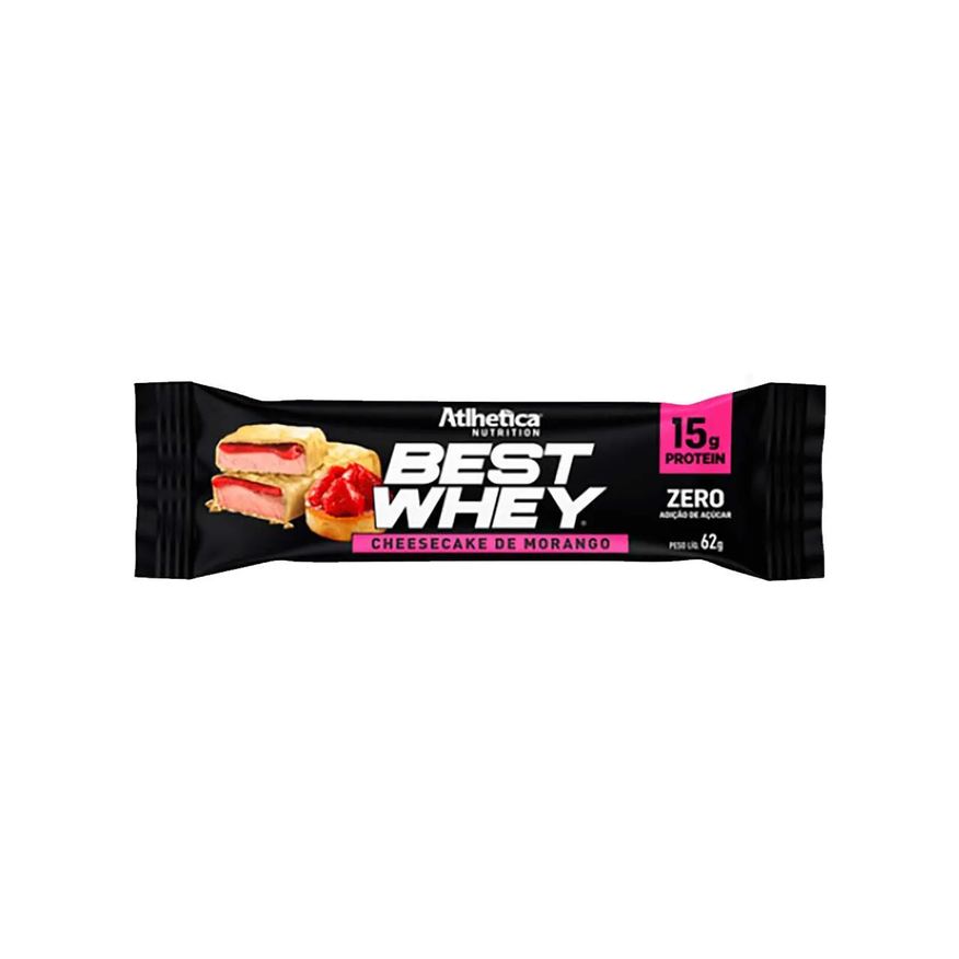 Best Whey Barra de Proteína Bar Cheesecake de Morango Atlhetica Nutrition 62g