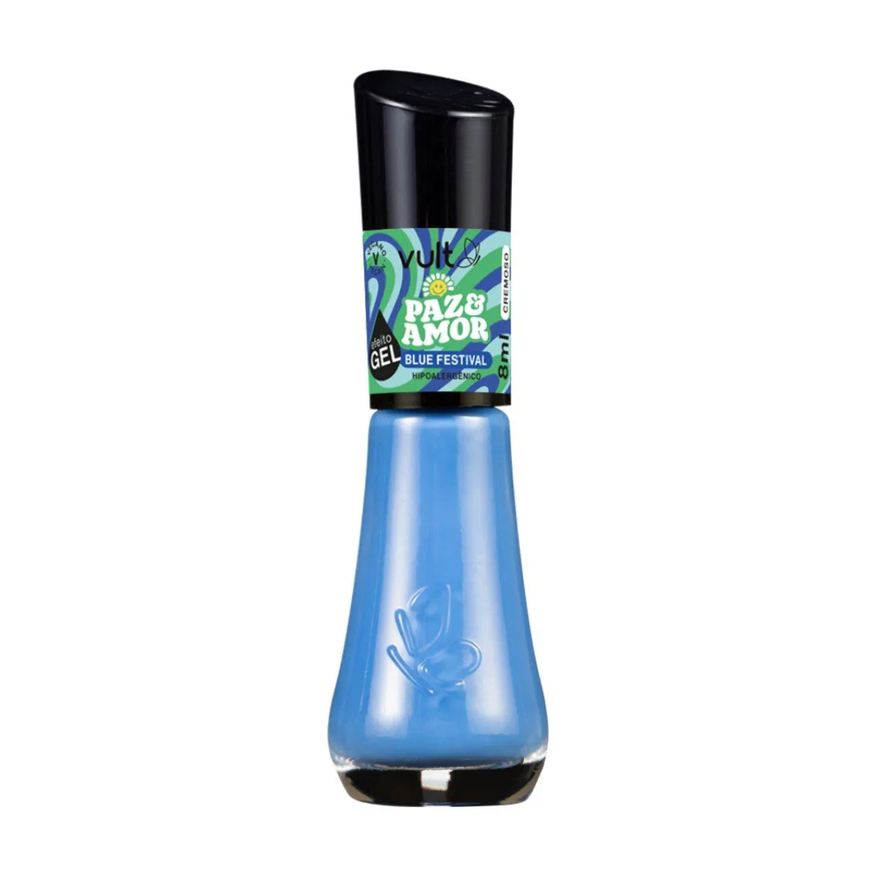 Vult Esmalte Cremoso Paz e Amor 5 Free 8ml - Blue Festival