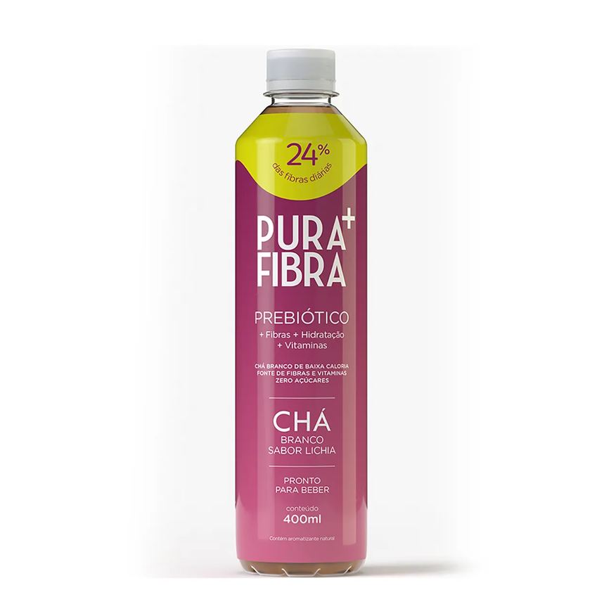 Pura Fibra Chá Branco Prebiótico sabor Lichia 400ml