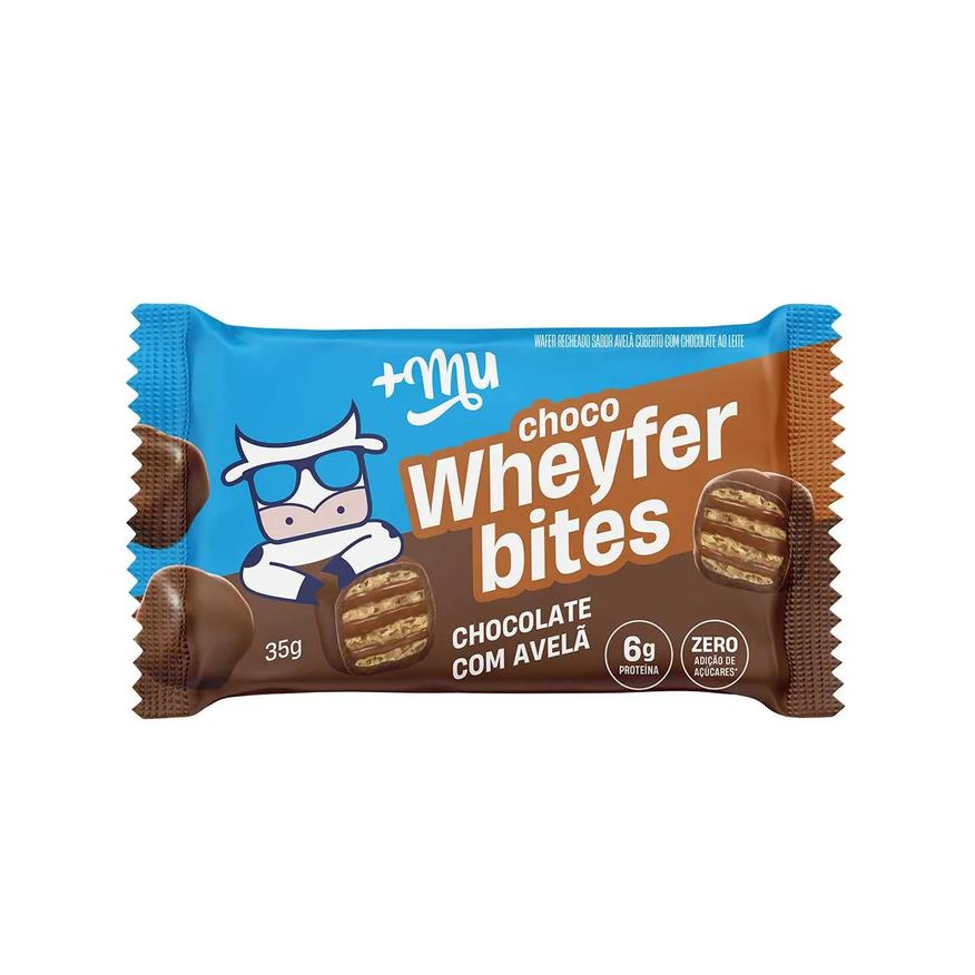 Mais Mu ChocoWheyfer Bites +Mu Sabor Chocolate com Avelã 35g