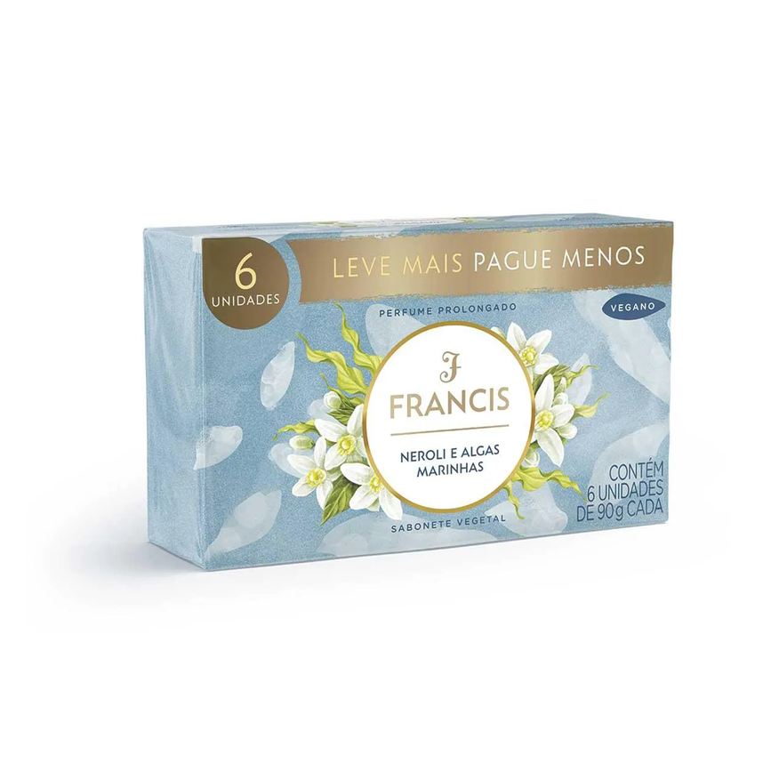 Francis Sabonete Clássico Neroli e Algas Marinhas Promopack 6 unidades 90g cada