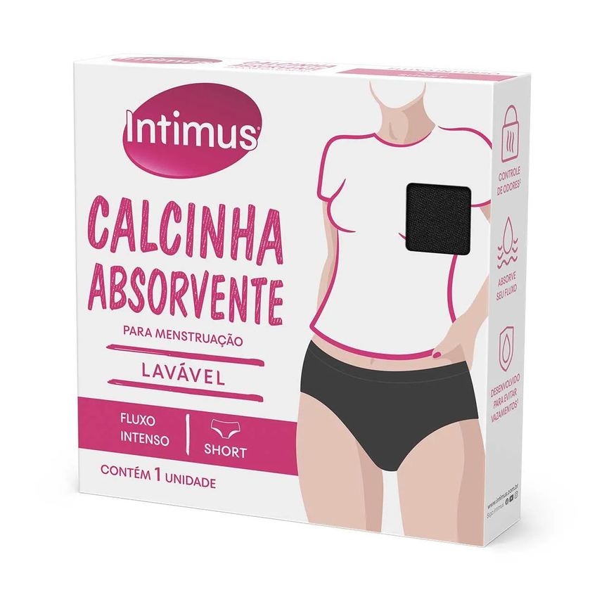 Intimus Calcinha Absorvente Menstrual Short Lavável Fluxo Intenso XG 1 unidade