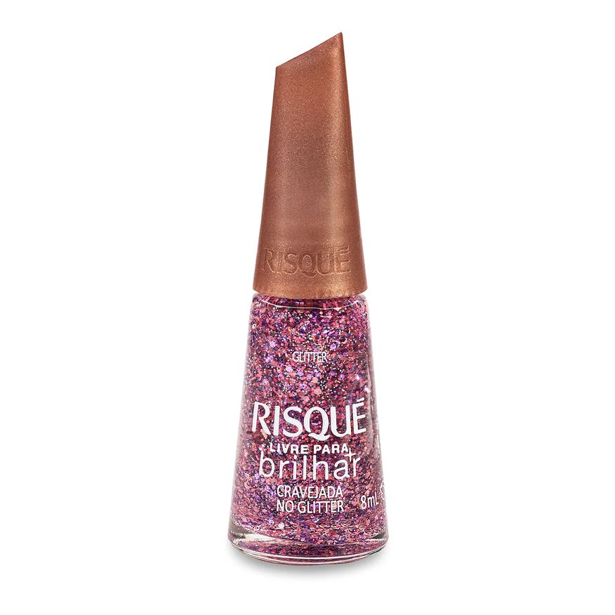 Risqué Esmalte Glitter Livre Para Brilhar 8ml – Cravejada no Glitter