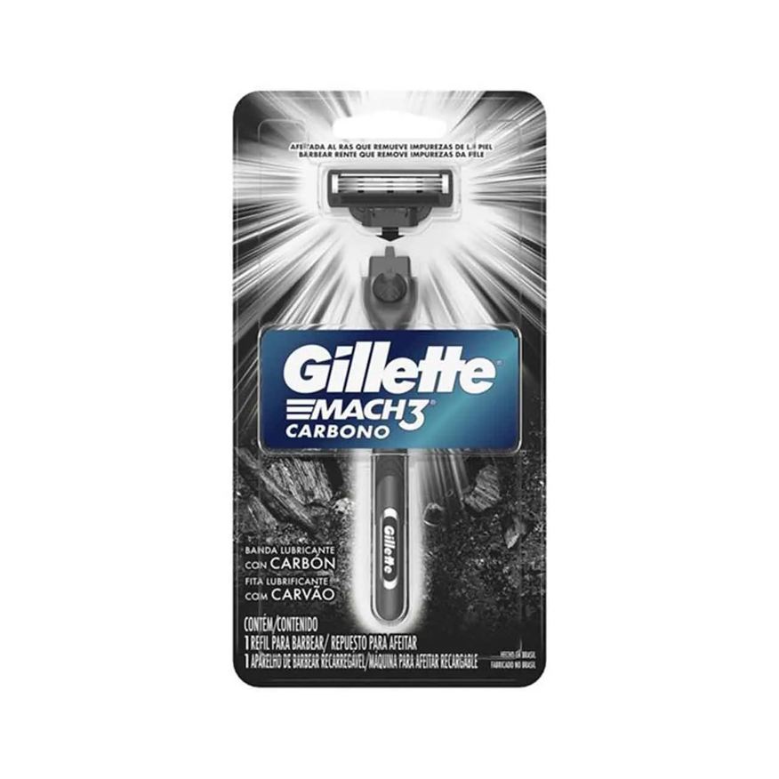 Gillette Aparelho de Barbear Mach3 Carbono 1 unidade