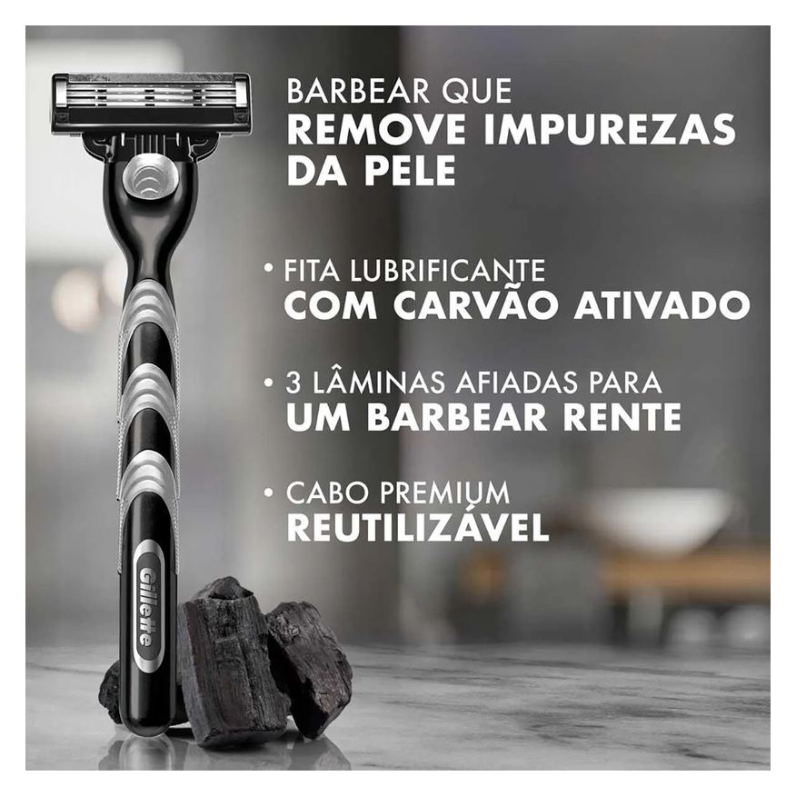 Gillette Aparelho de Barbear Mach3 Carbono 1 unidade