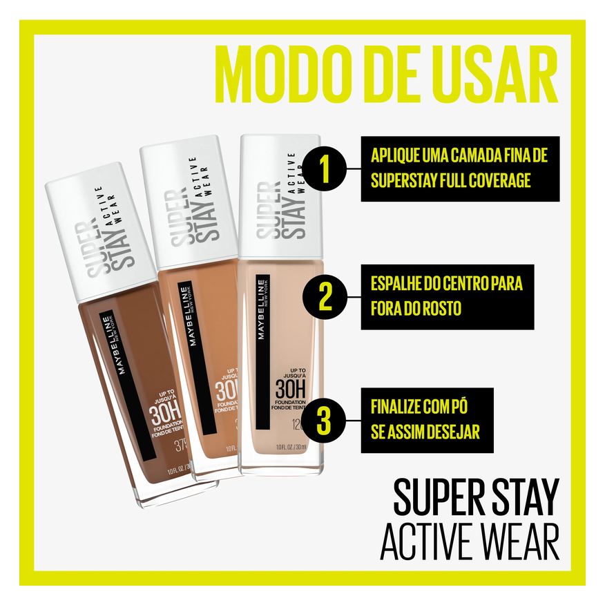 Maybelline Base Líquida NY SuperStay Active Wear Cor 310 Sun Beige 30ml