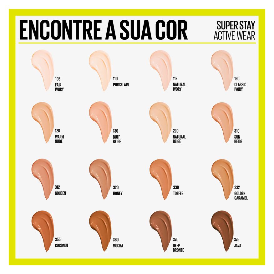Maybelline Base Líquida NY SuperStay Active Wear Cor 310 Sun Beige 30ml