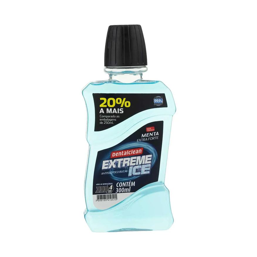 Dentalclean Enxaguante Bucal Antisséptico Extreme Ice Extra Forte Menta 300ml