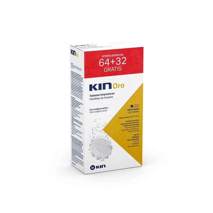 Kin Oro Pastilha Efervescente de Limpeza 96 unidades
