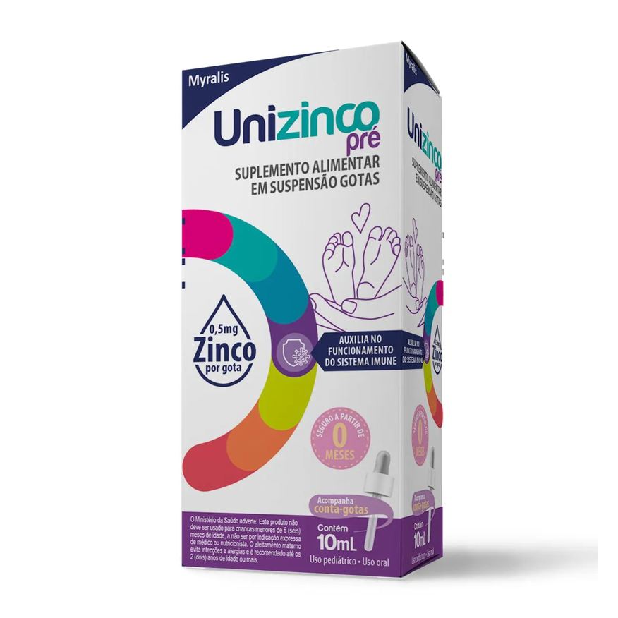 Unizinco Zinco Pré Myralis Gotas 10ml