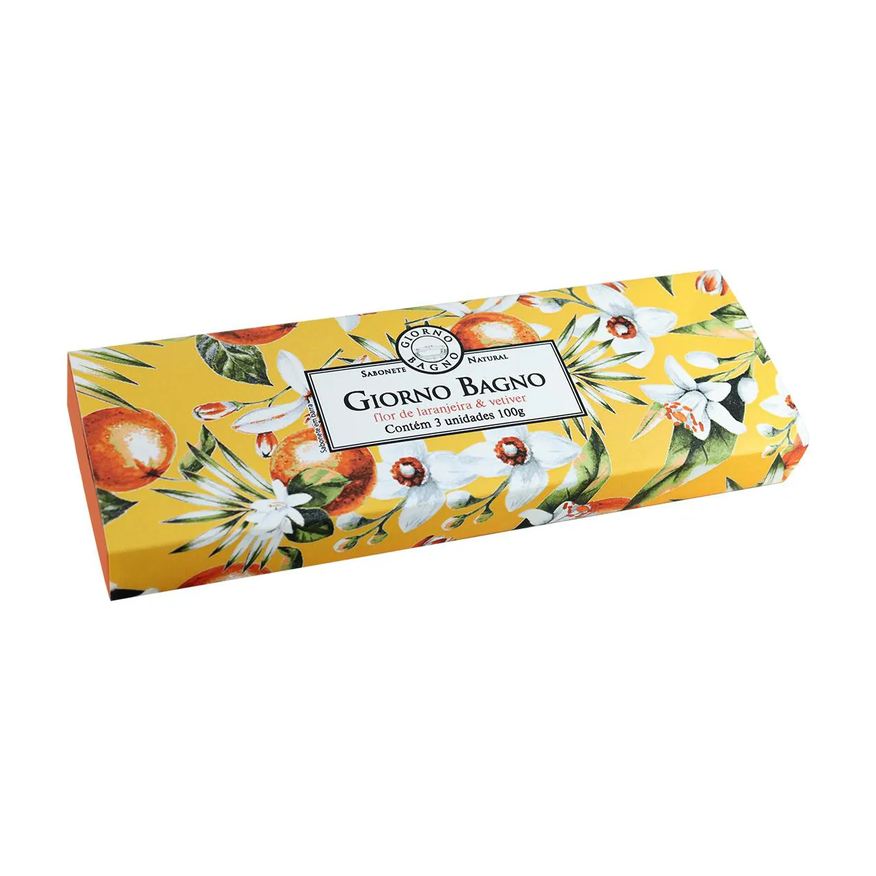 Giorno Kit Sabonetes Bagno Flor de Laranjeira e Vetiver 3 unidades de 100g cada