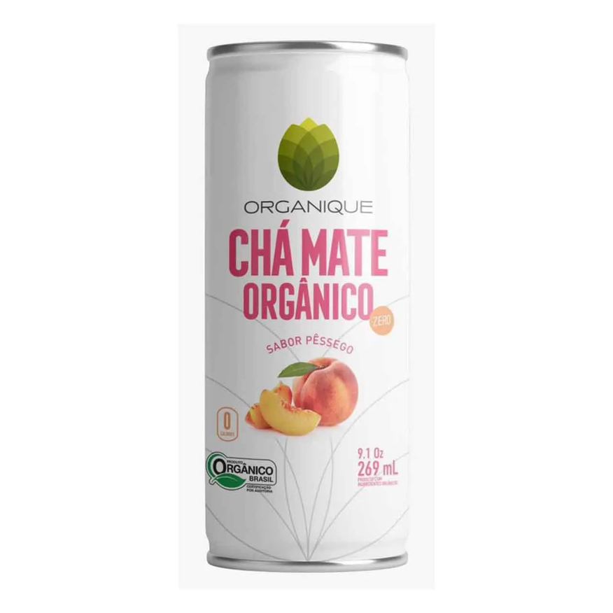 Organique Chá Mate Zero Sabor Pêssego 269ml