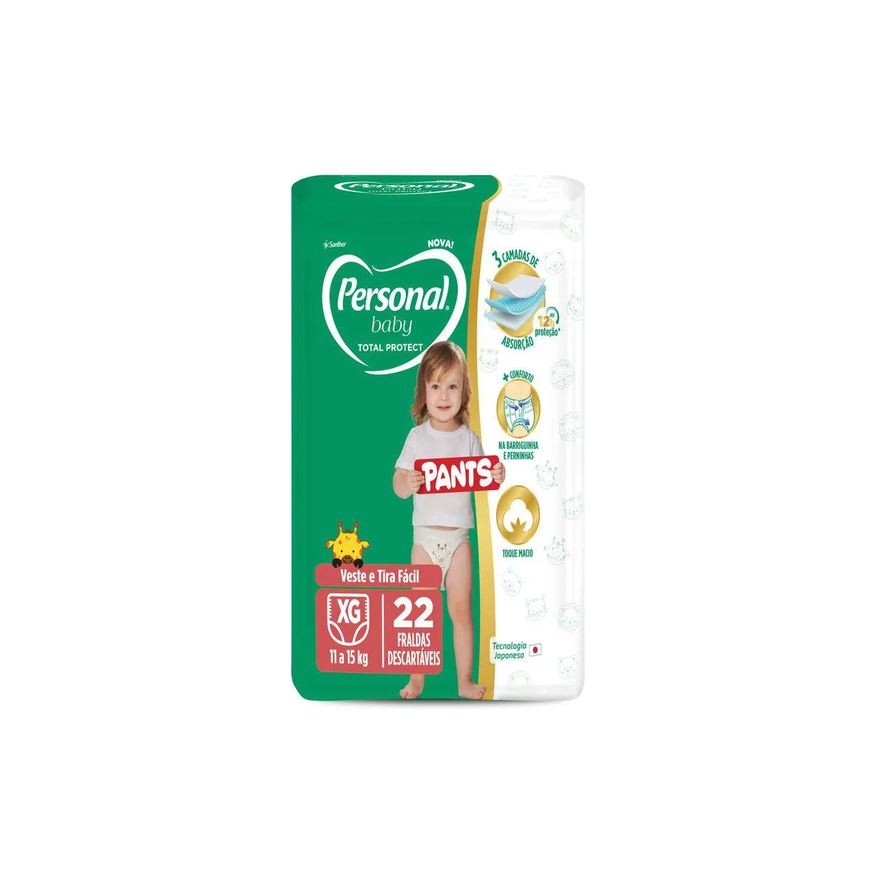 Personal Fralda Calça Baby Total Protect Pants XG 22 unidades
