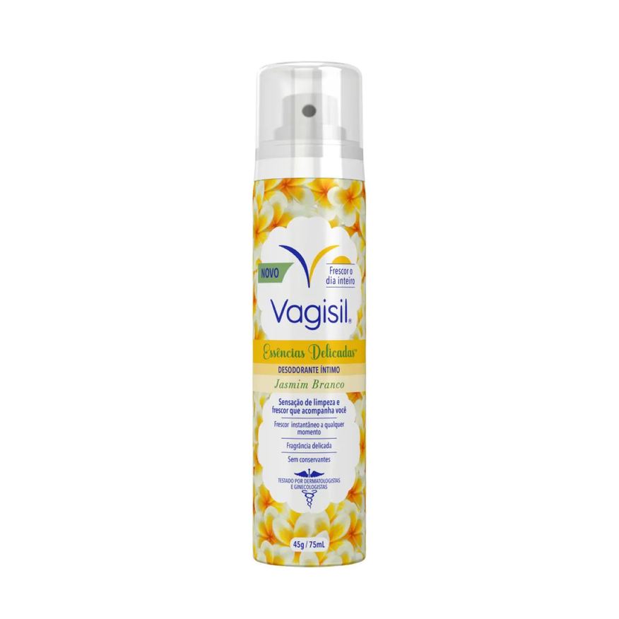 Vagisil Desodorante Íntimo Essências Delicadas Jasmim Branco 75ml