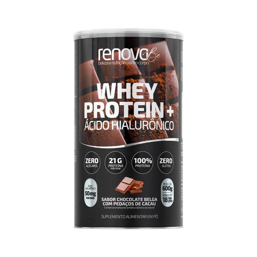 Renova Be Whey Protein + Ácido Hialurônico Chocolate Belga com Pedaços de Cacau 600g