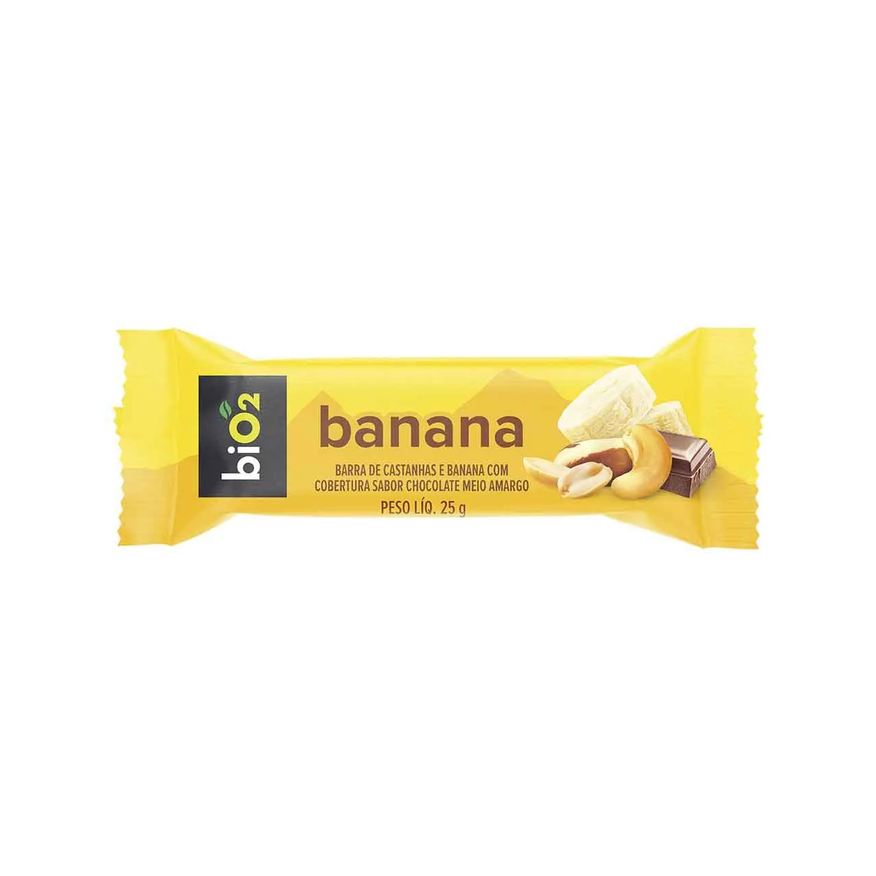 Bio 2 Barra de Castanhas e Frutas biO2 Sabor Banana com Chocolate 25g