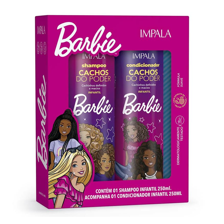 Impala Kit Barbie Cachos do Poder Shampoo + Condicionador 250ml cada
