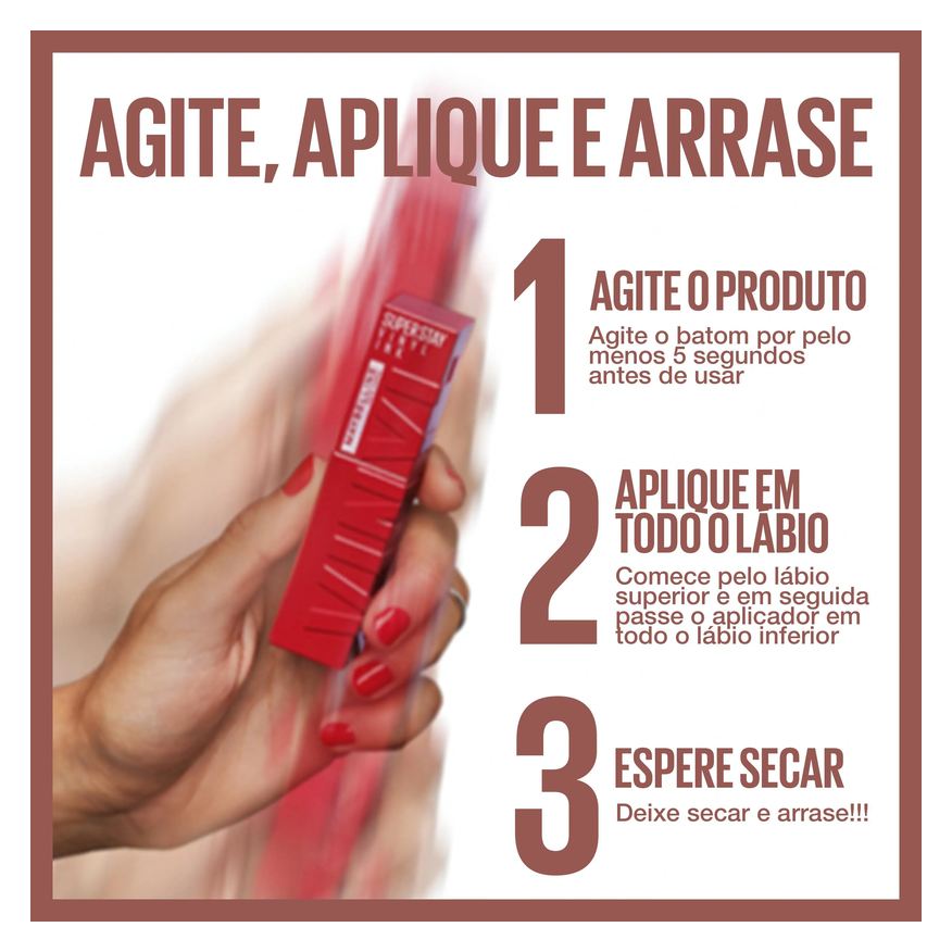 Maybelline Batom Líquido Superstay Vinyl Ink Efeito Espelhado 4,2ml - Punchy