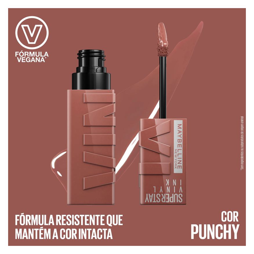 Maybelline Batom Líquido Superstay Vinyl Ink Efeito Espelhado 4,2ml - Punchy