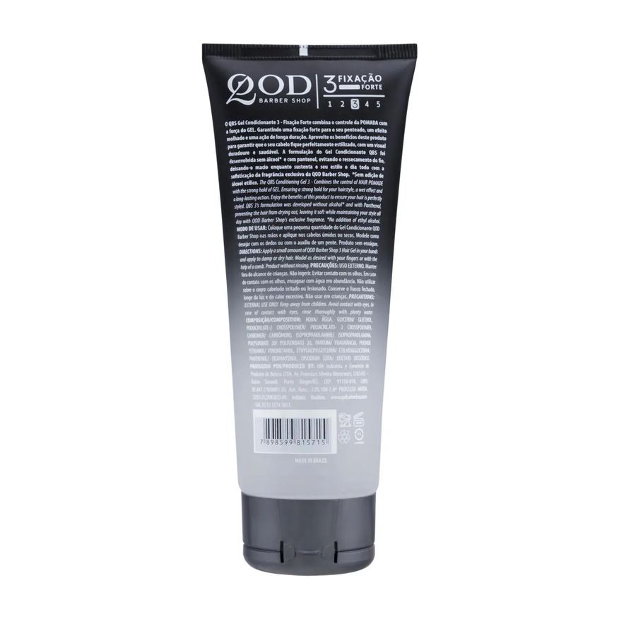 Nan Gel Condicionante Capilar QBS 3 Fixação Forte 200g