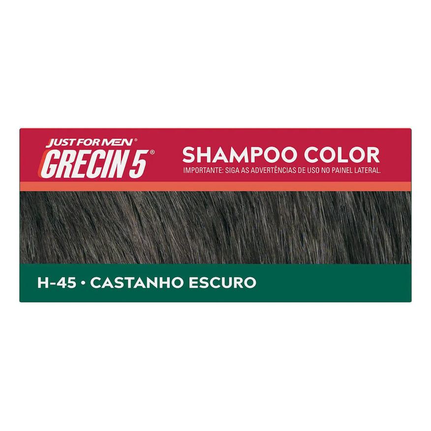 Tonalizante Shampoo Grecin Masculino - Castanho Escuro