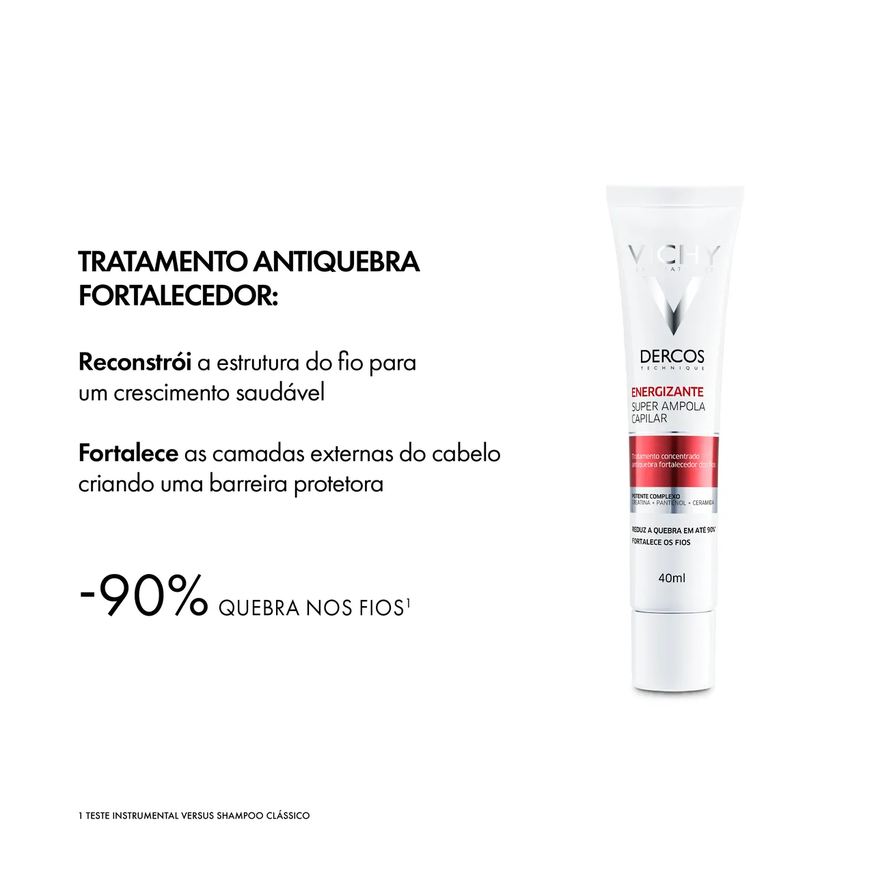 Vichy Ampola Capilar Dercos Energizante Tratamento Antiquebra Tratamento Concentrado Antiquebra Capilar 40ml