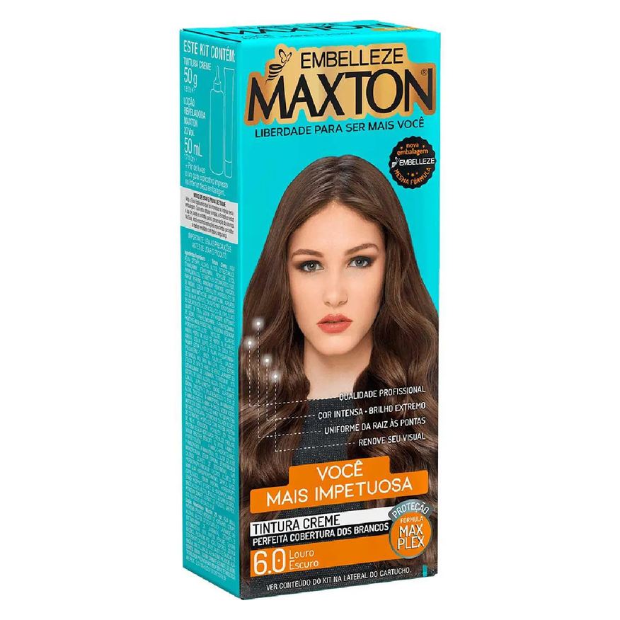 Maxton Tinta de Cabelo Permanente Você Mais Impetuosa - 6.0 Louro Escuro