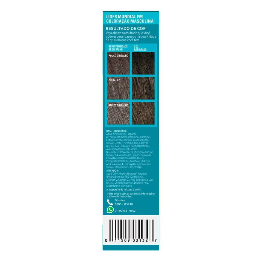 Grecin Tonalizante 5 Just For Men Color Gel Barba e Bigode - Castanho Escuro