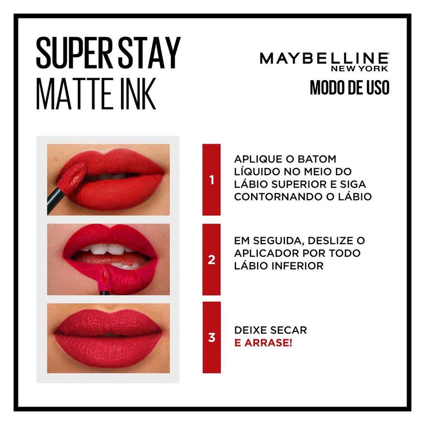 Maybelline Batom Líquido Longa Duração SuperStay Matte Ink 5ml - 50 Voyager