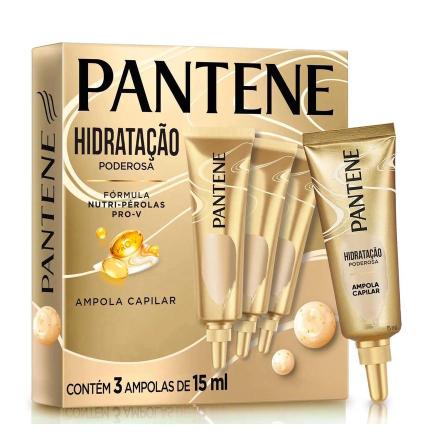 Pantene Kit Ampola de Tratamento Hidratação Poderosa com 3 unidades de 15ml