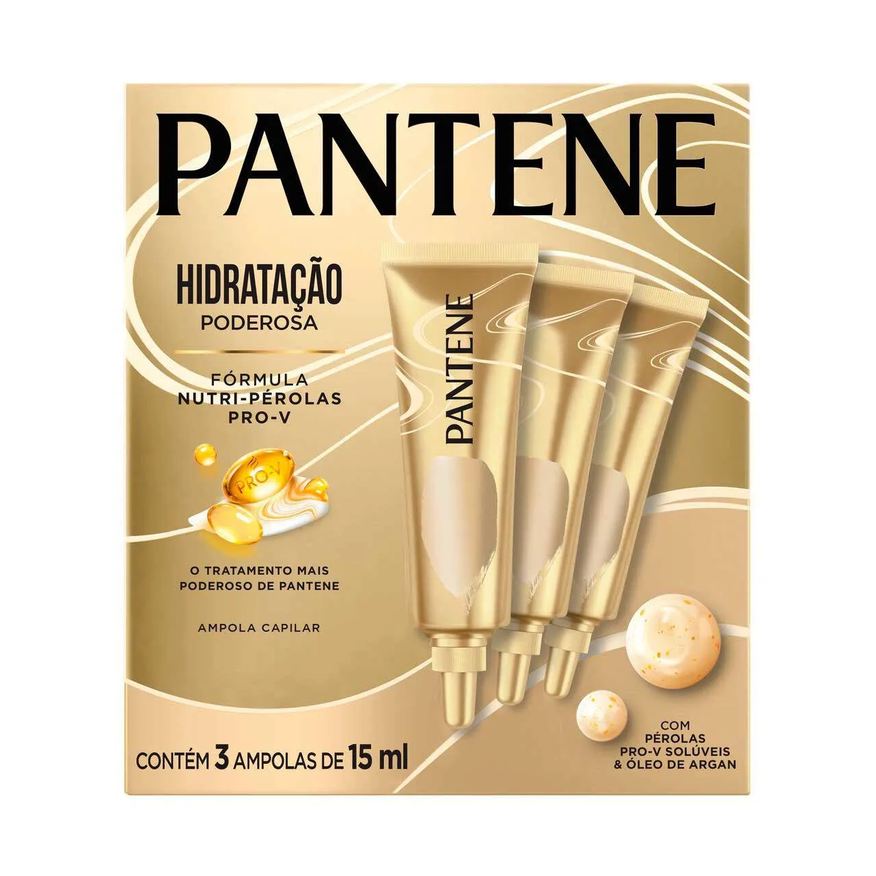 Pantene Kit Ampola de Tratamento Hidratação Poderosa com 3 unidades de 15ml