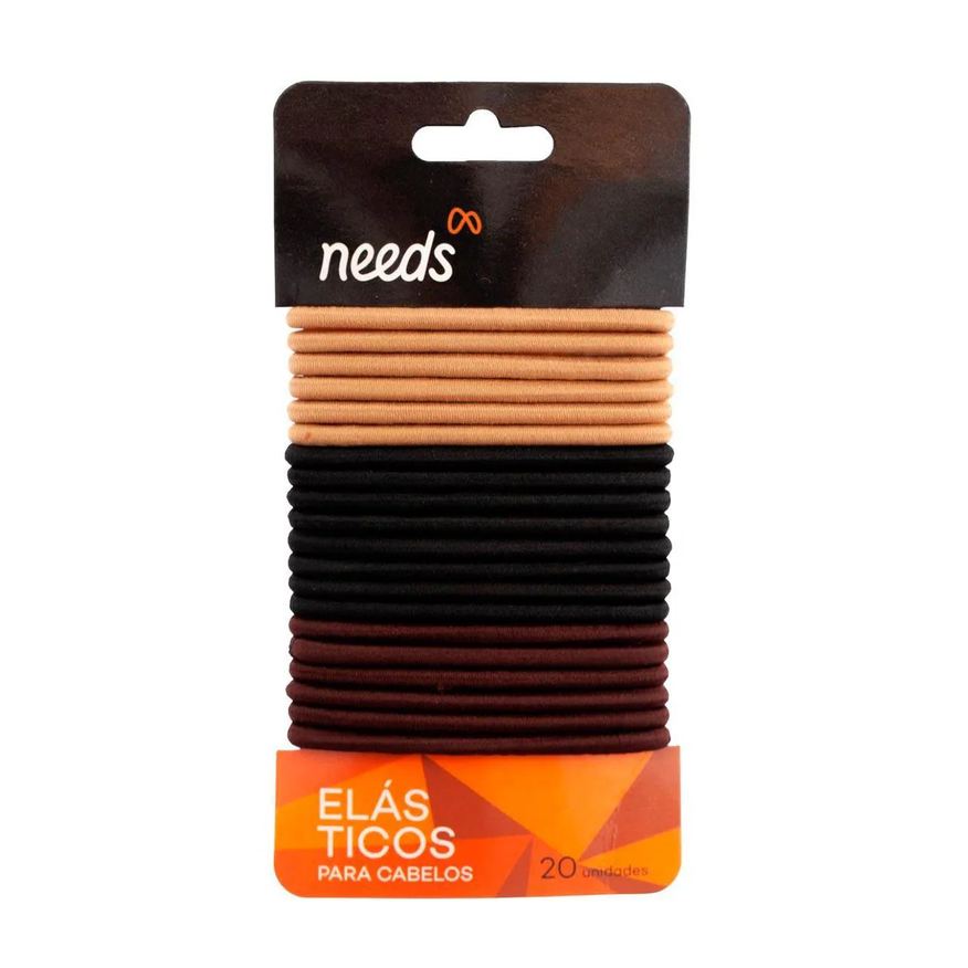 Needs Elástico de Cabelo Nylon Sortidos 20 Unidades