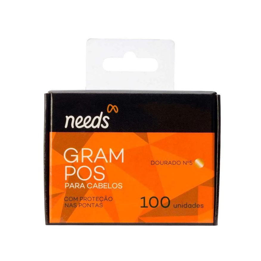 Needs Grampo de Cabelo Dourado 100 Unidades