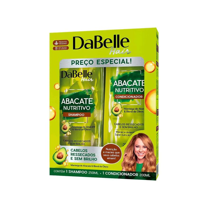 DaBelle Kit Hair Abacate Nutritivo Shampoo 250ml + Condicionador 200ml