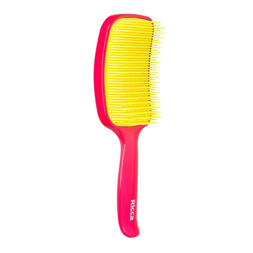 de Escova Cabelo Ricca Raquete Flex Rosa - 1 unidade