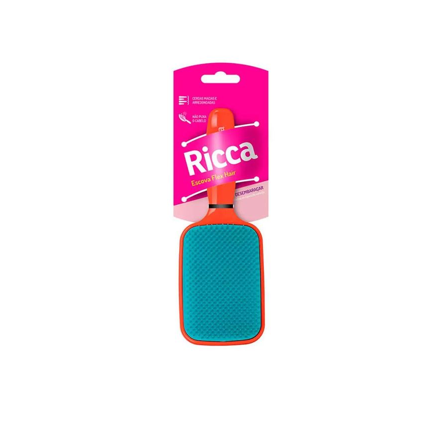 de Escova Cabelo Ricca Raquete Flex Vermelho - 1 unidade