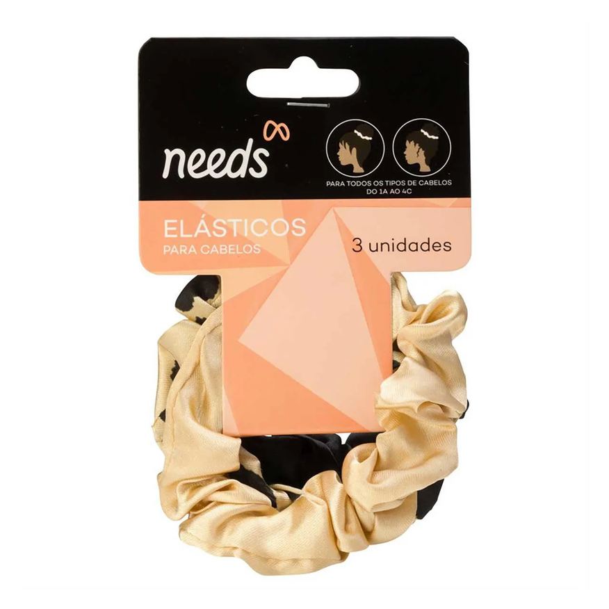 Needs Elástico de Cabelo Scrunchie Conjunto Multicoloridos 3 unidades