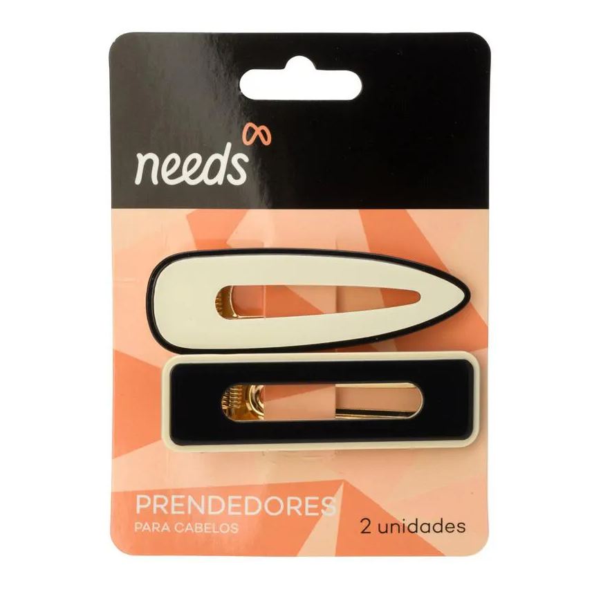 Needs Prendedor de Cabelo Branco 2 unidades