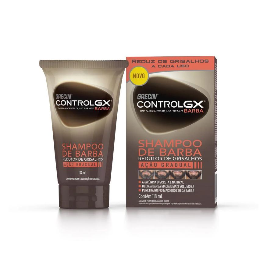 de Shampoo Barba Grecin Control GX 118ml - Redutor de Grisalhos