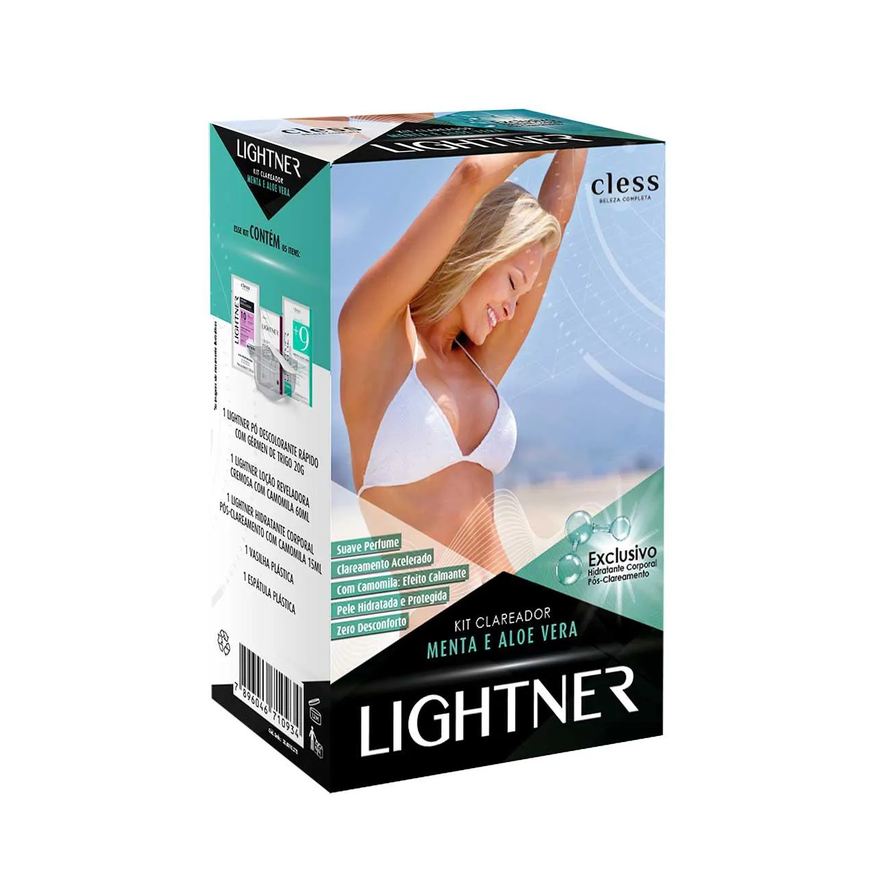 Clareador Kit de Pelos Lightner Menta e Aloe Vera com 5 itens