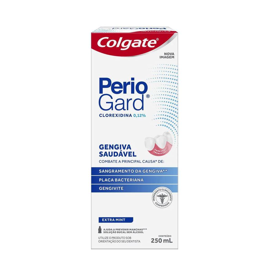Cuidado Kit com a Gengiva Periogard Pasta de Dente em Gel Sabor Hortelã + Escova de Dente Extra Macia + Enxaguante Bucal Sem Álcool Extra Mint