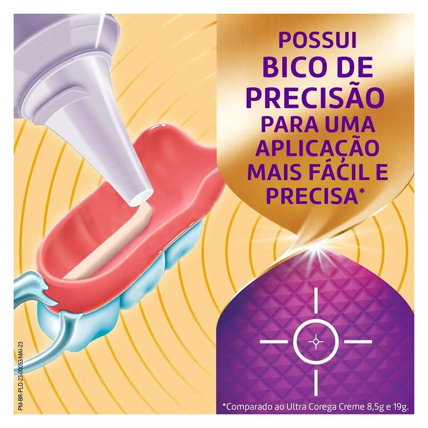 Fixador Creme de Dentadura Ultra Corega Max Fixação + Bloqueio Sem Sabor 40g