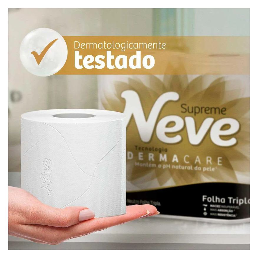 Higiênico Papel Neve Supreme Folha Tripla 4 rolos